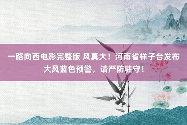 一路向西电影完整版 风真大！河南省样子台发布大风蓝色预警，请严防驻守！